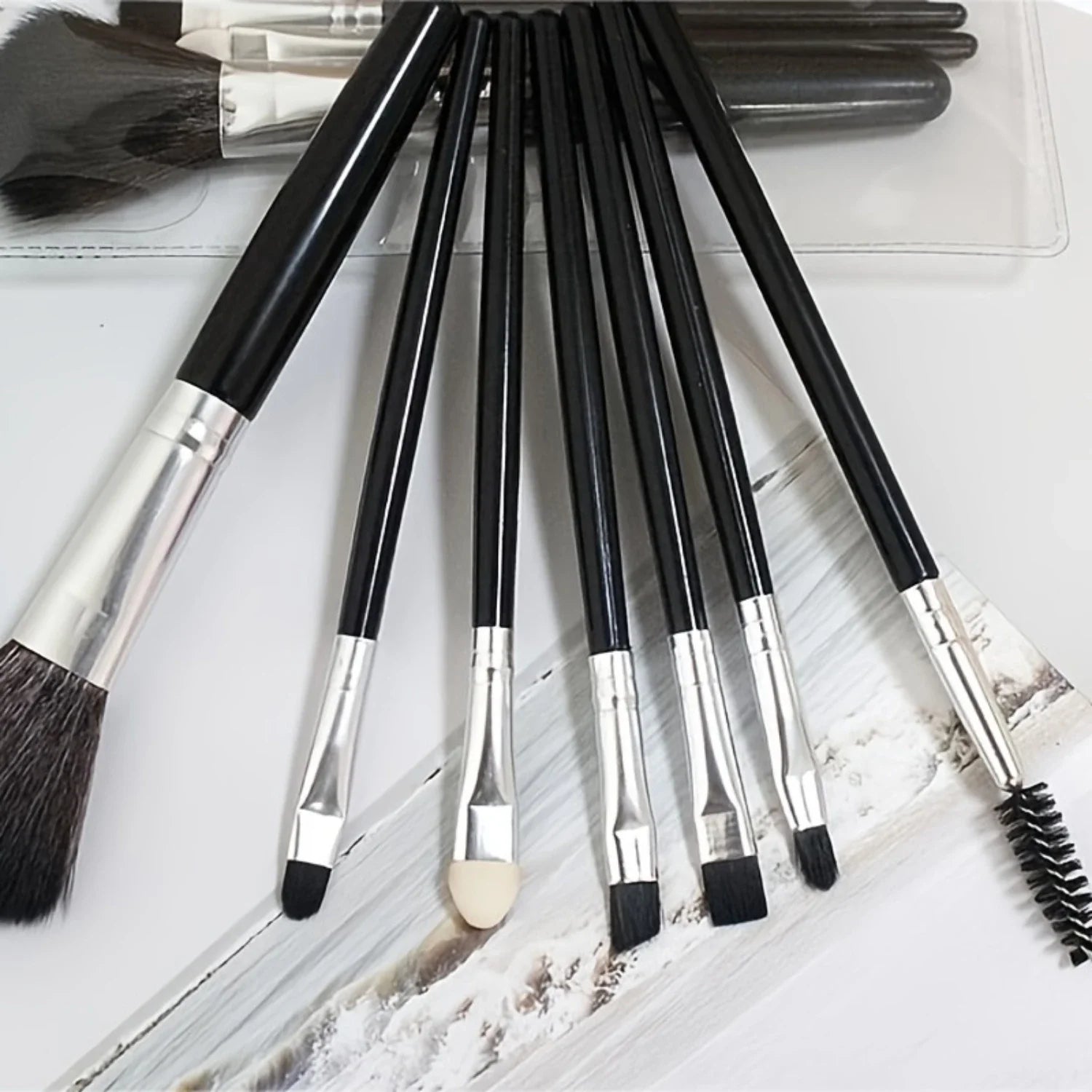 7pcs Black Essential Makeup Brush Set