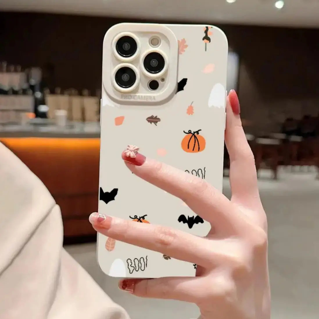 Cute Ghost & Pumpkin iPhone Case