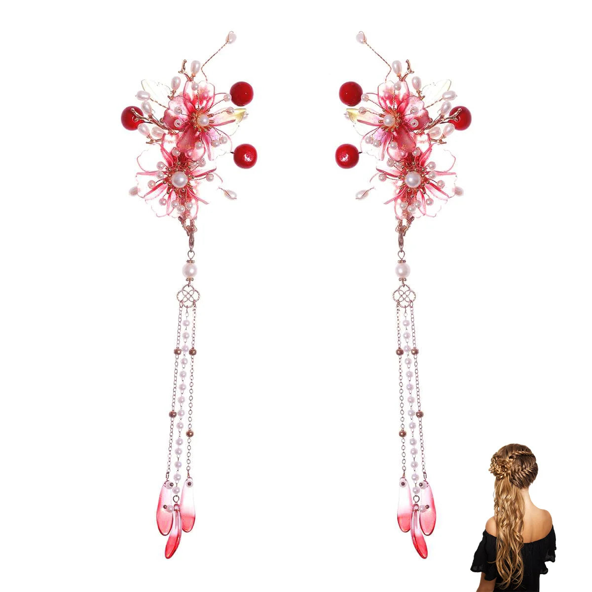 Vintage Chinese Tassel Hairpins – 2pcs