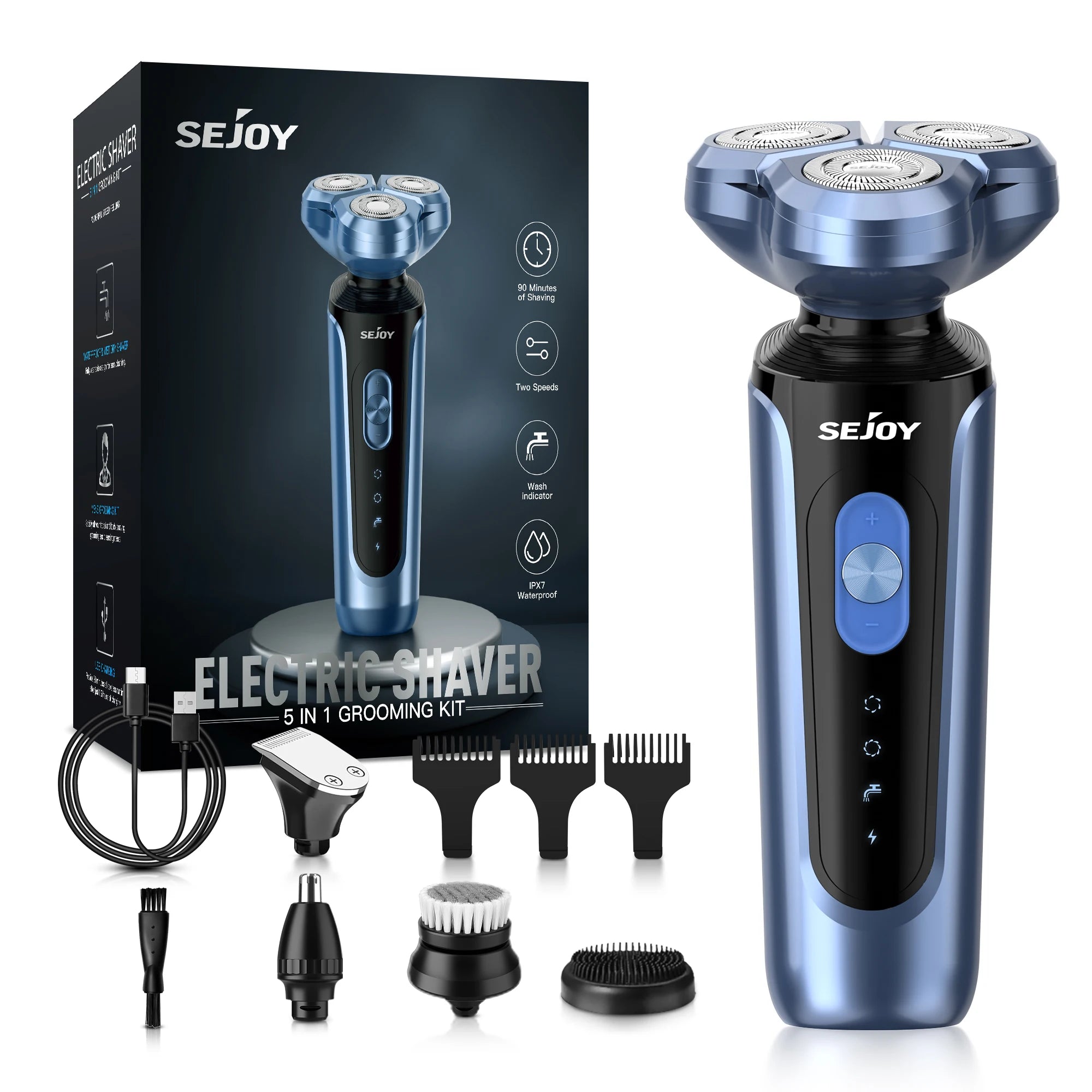 SEJOY Rotary Rechargeable Shaver Kit