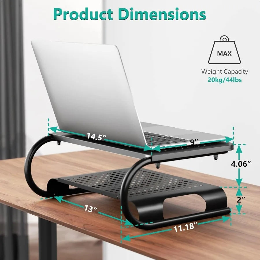Metal Monitor Stand Riser with Shelf