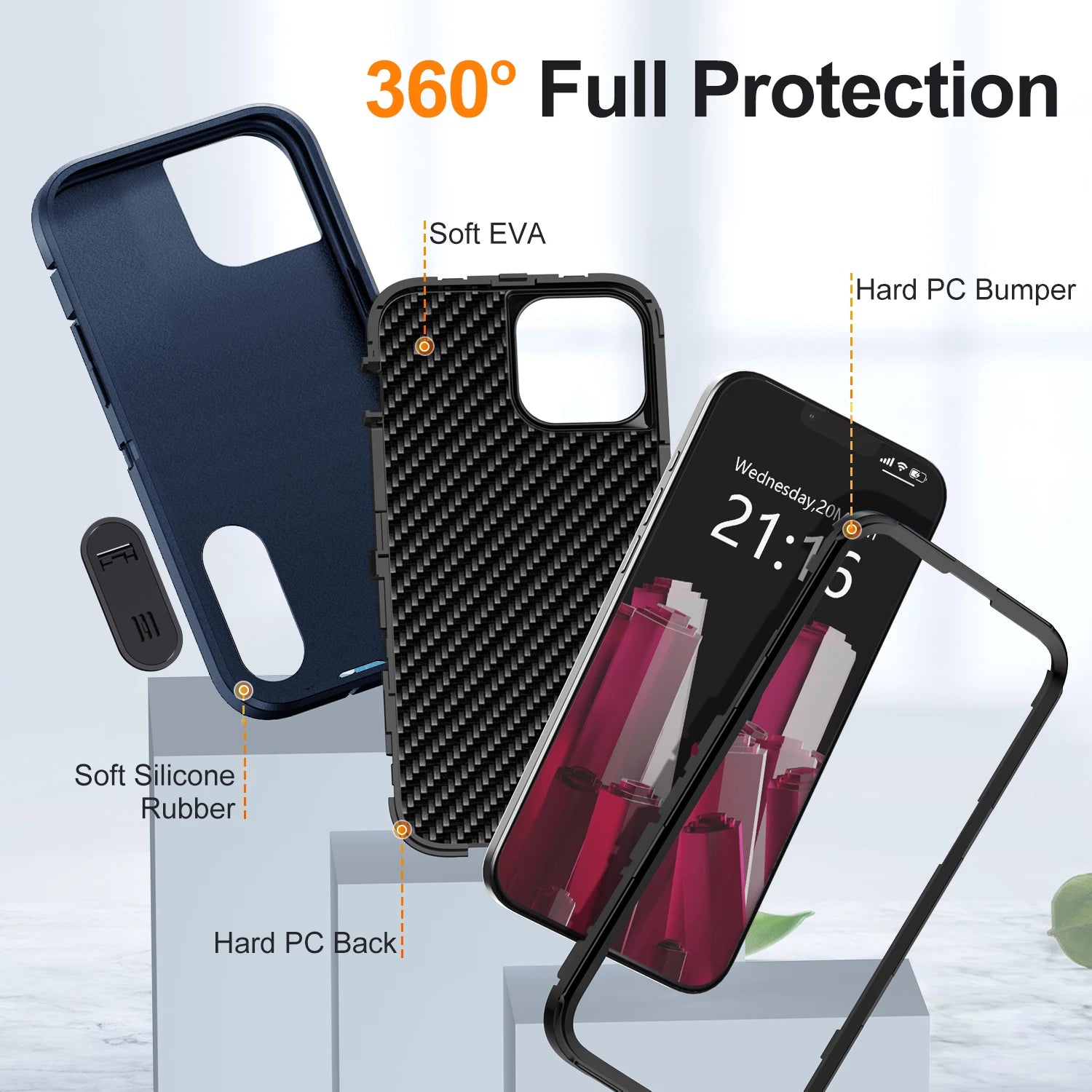 Rugged 3-Layer iPhone 11 Kickstand Case
