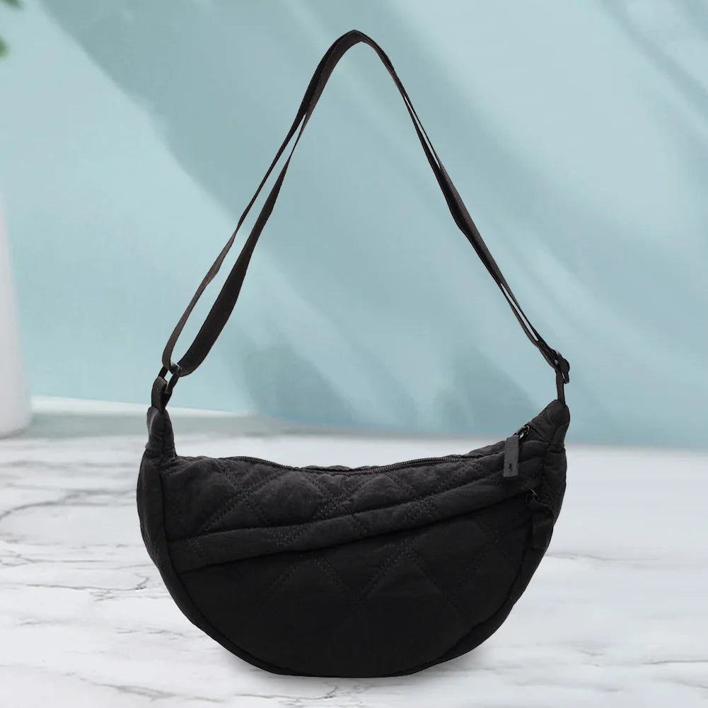 Nylon Zipper Hobo Crossbody Bag