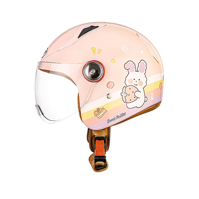 Cute Kids Motorcycle Helmet Open Face