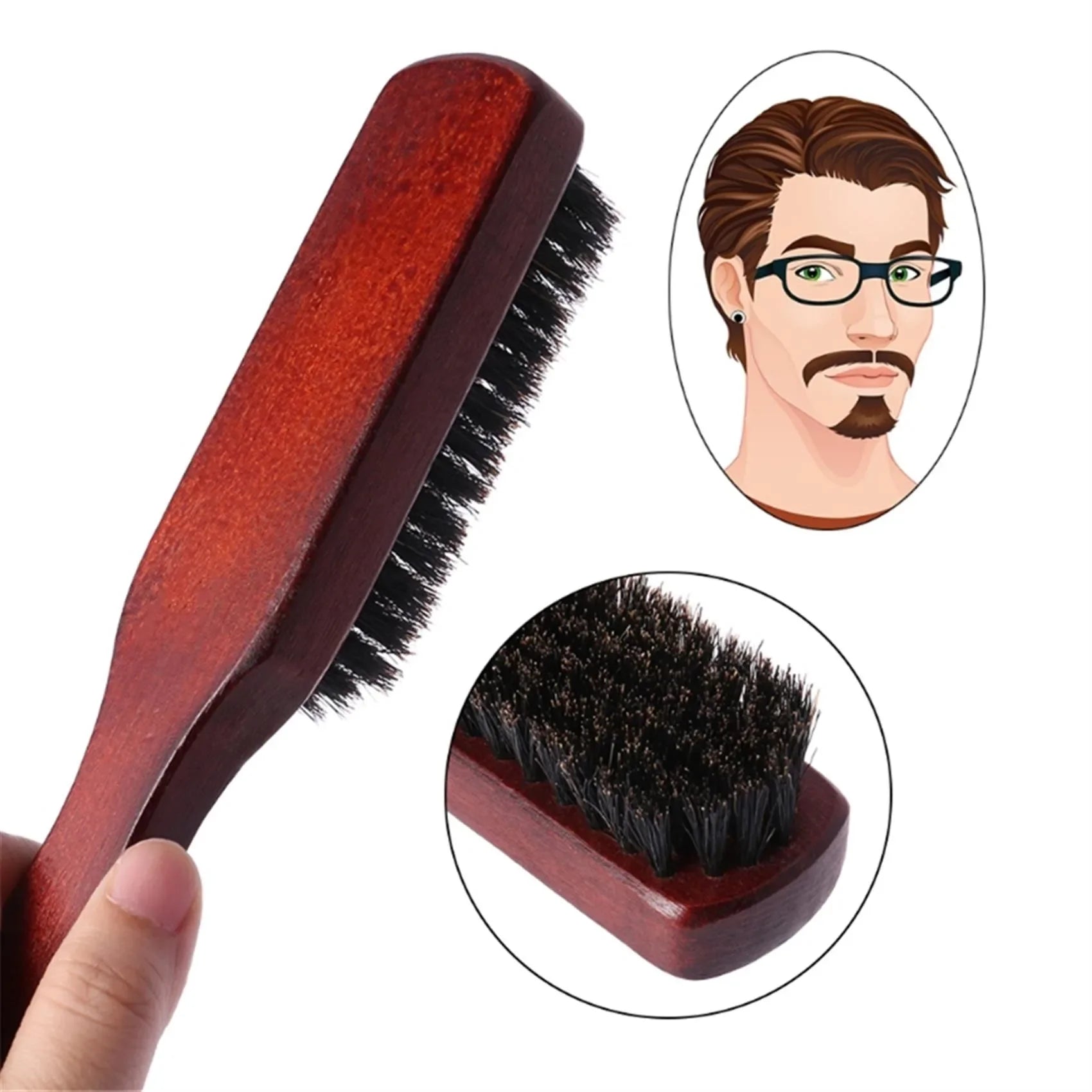 Slim Boar Bristle Teasing Hair Brush