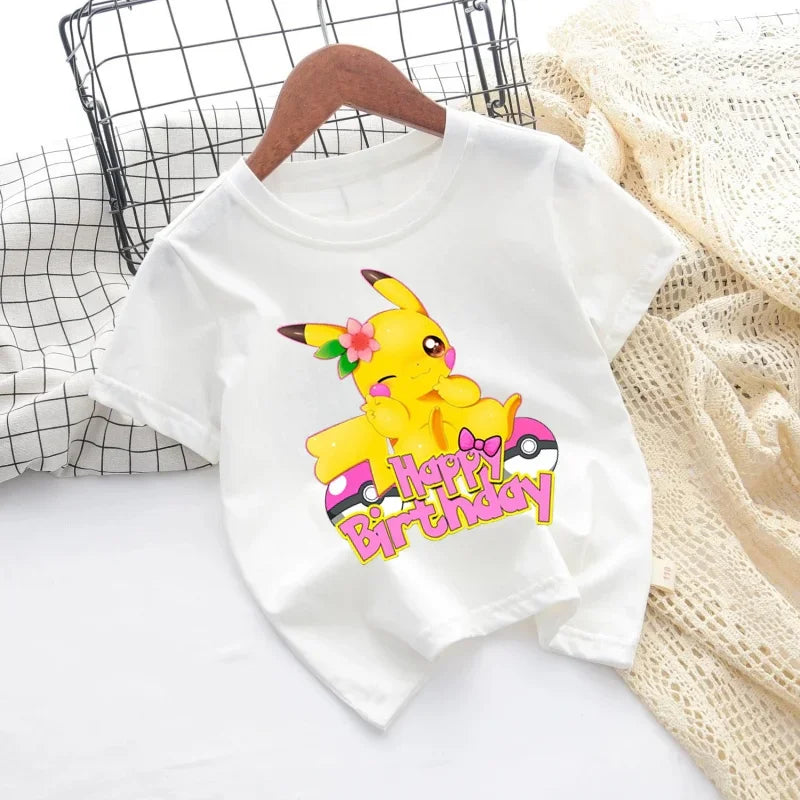 Pikachu Cartoon-T-Shirt für Kinder und Erwachsene
