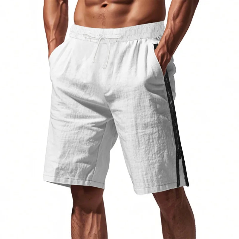 Herren-Shorts mit Kordelzug und elastischer Taille, lockere Passform