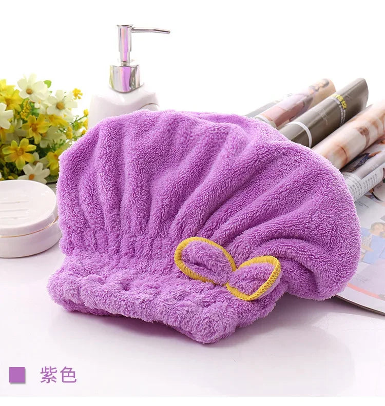 2PCS Microfiber Quick-Dry Shower Caps