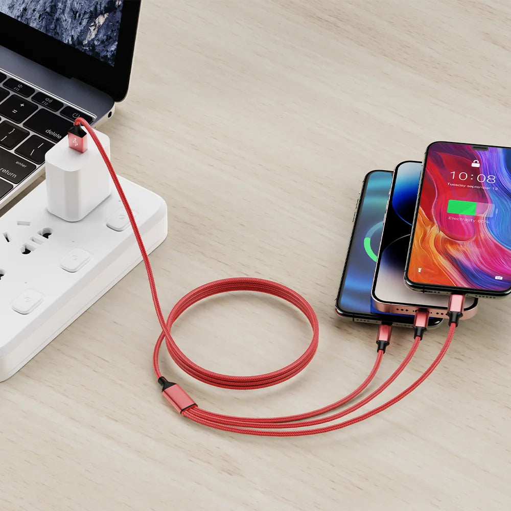 4pcs 3-in-1 USB-C Fast Charging Cable