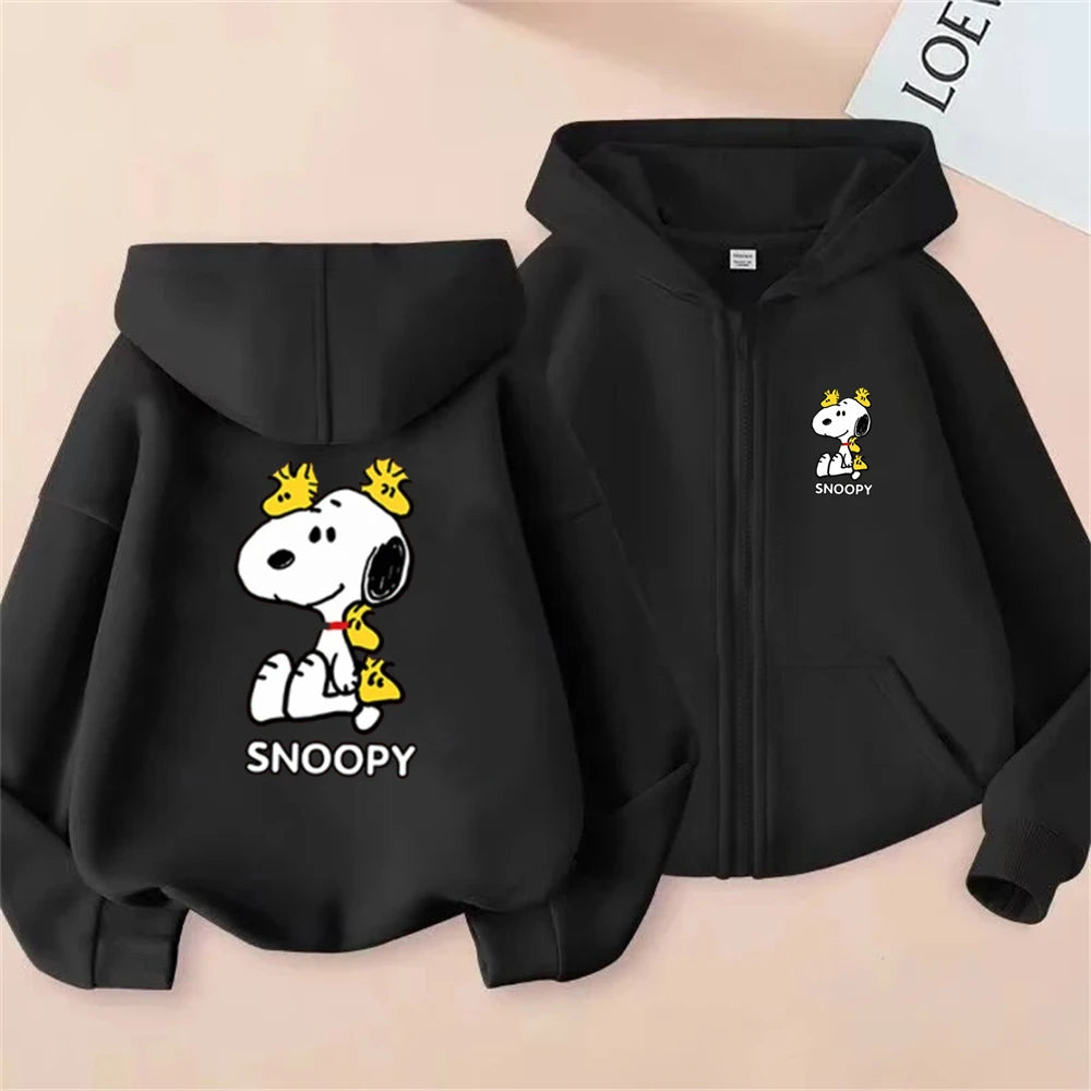 Disney Snoopy Kinder-Kapuzenpullover mit Reißverschluss – Rosa
