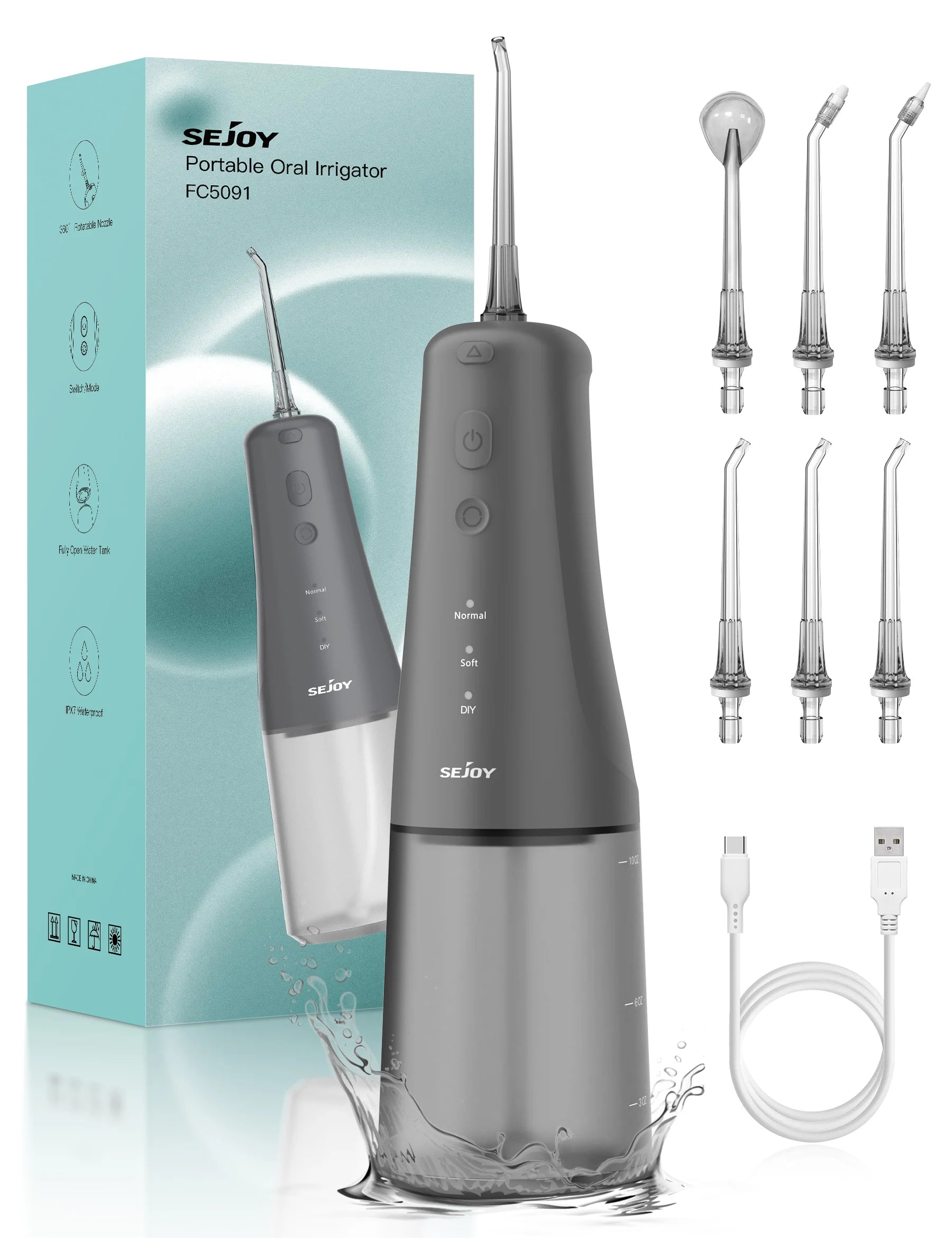 Elektrische Munddusche mit 6 Düsen