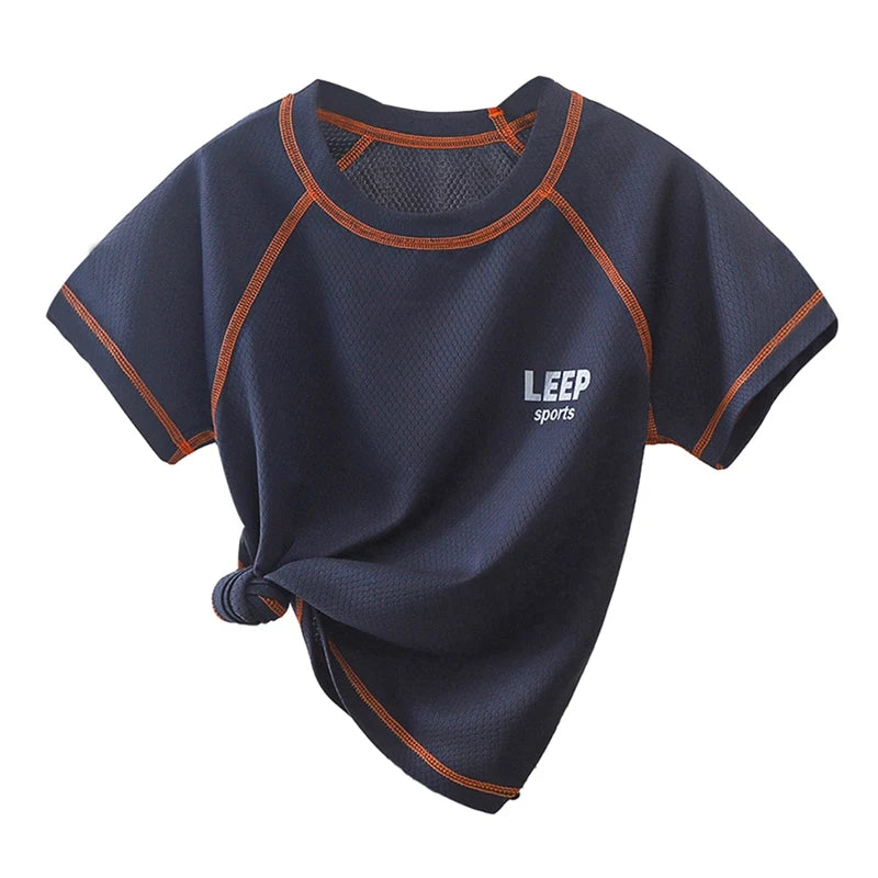 Kids Mesh Sports Tee for Boys Summer