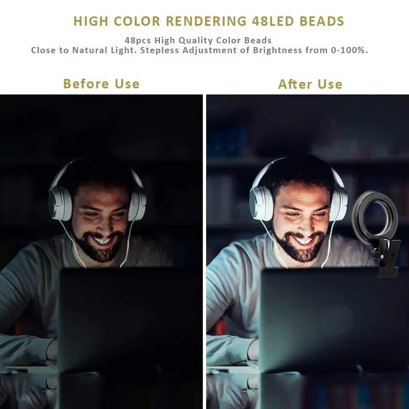 4,5 Zoll drehbares Selfie-Ringlicht zum Aufstecken