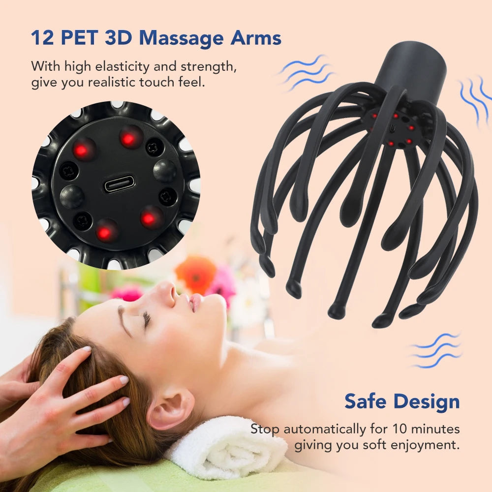3D Electric Octopus Scalp Massager
