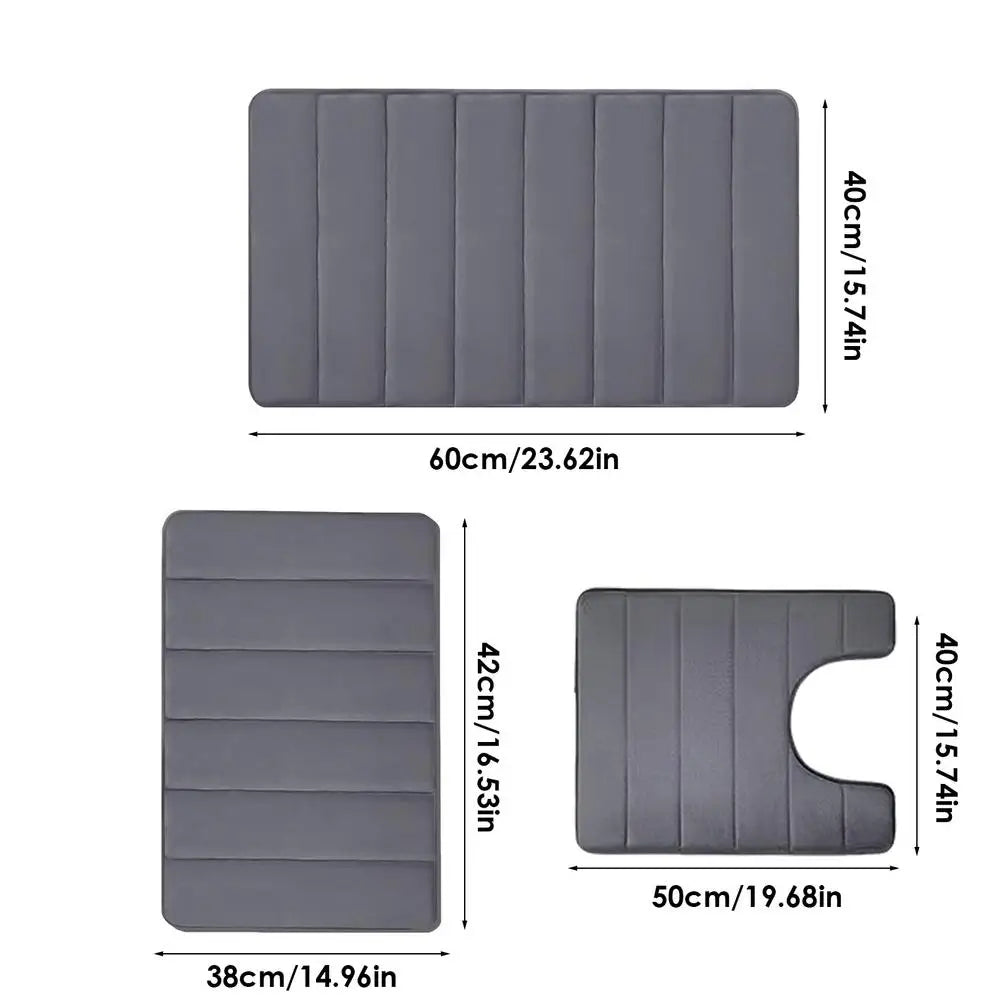 Ultra Thick 3-Piece Bathroom Rug Set