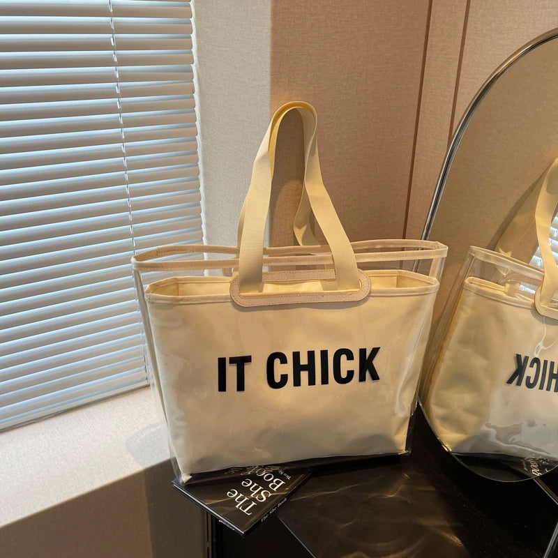 Preppy Transparent Jelly Tote Bag