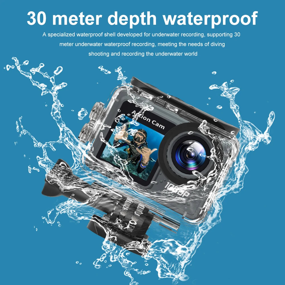 Waterproof WiFi Action Camera – 30M Wide
