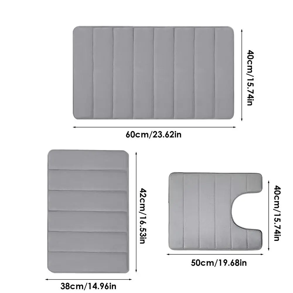 Ultra Thick 3-Piece Bathroom Rug Set