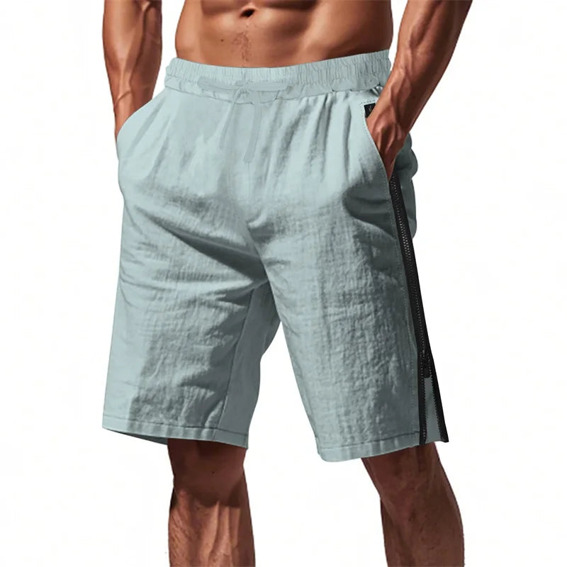Herren-Shorts mit Kordelzug und elastischer Taille, lockere Passform
