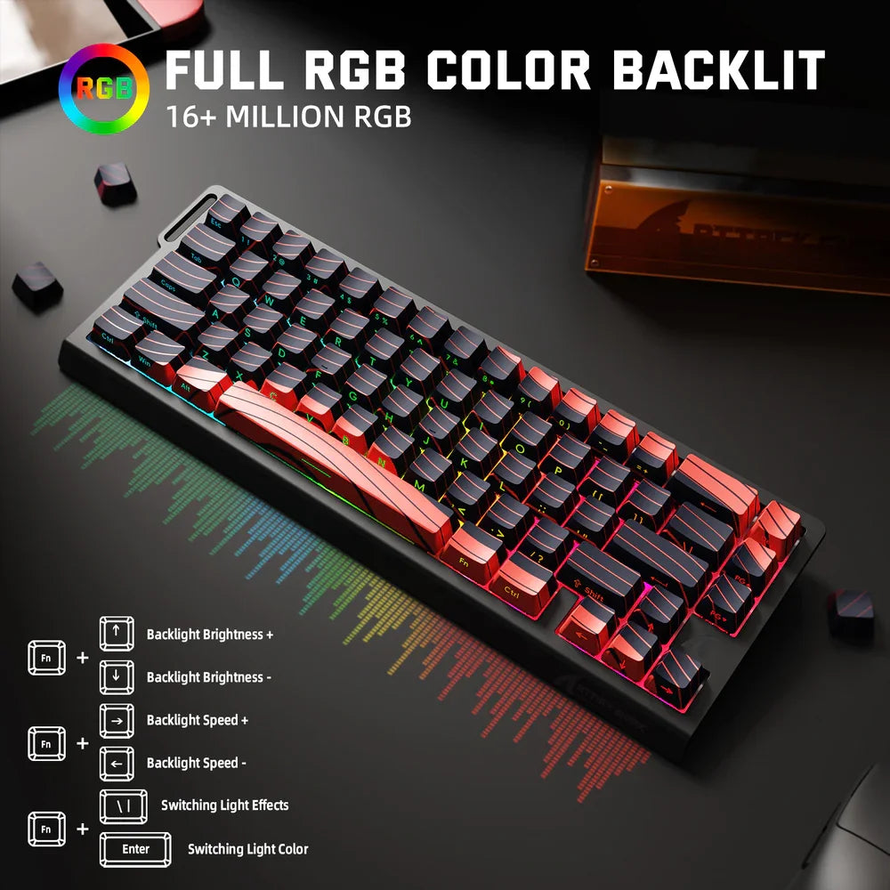 ATTACK SHARK X68 PRO Kabellose RGB-Tastatur
