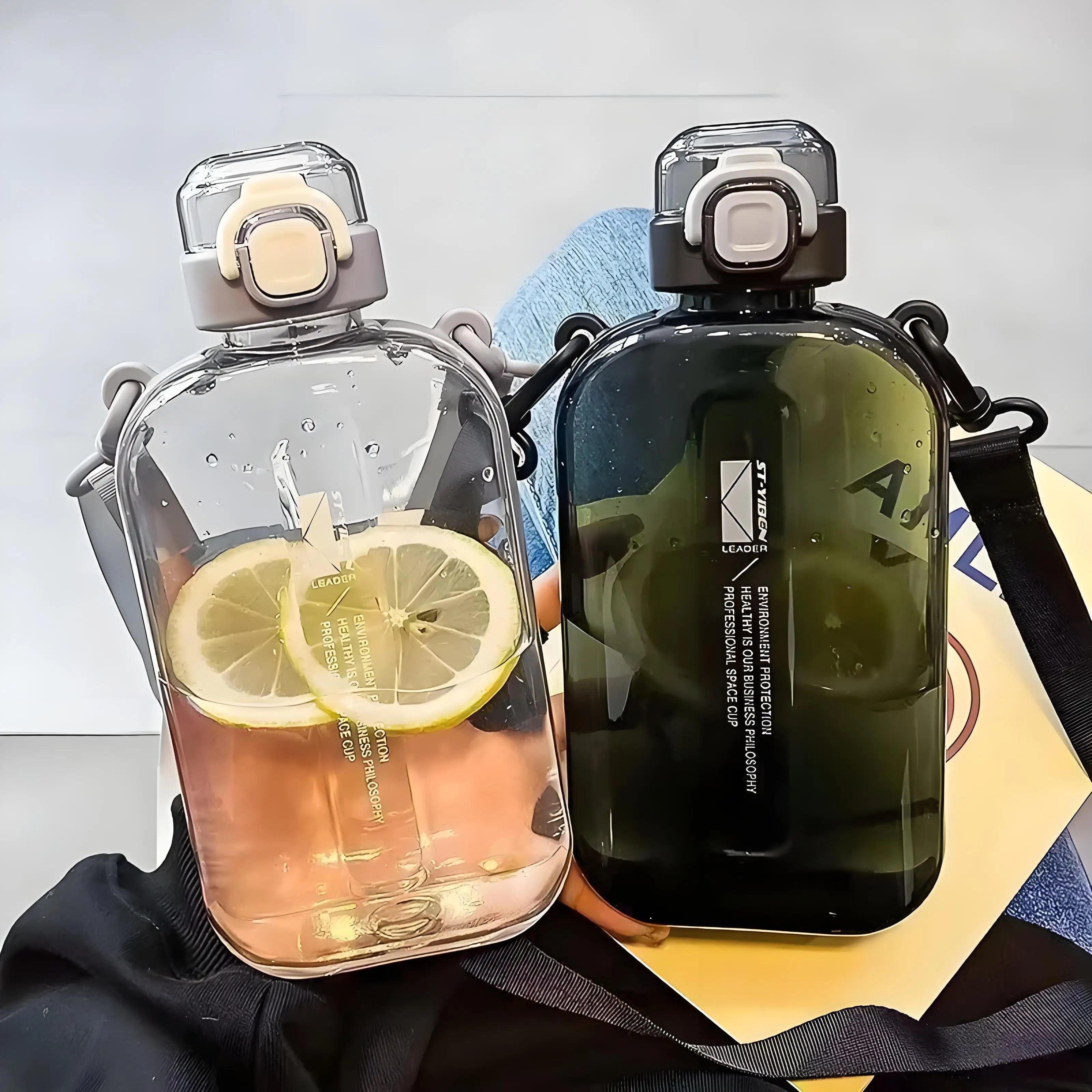Flat Square Transparent Water Bottle