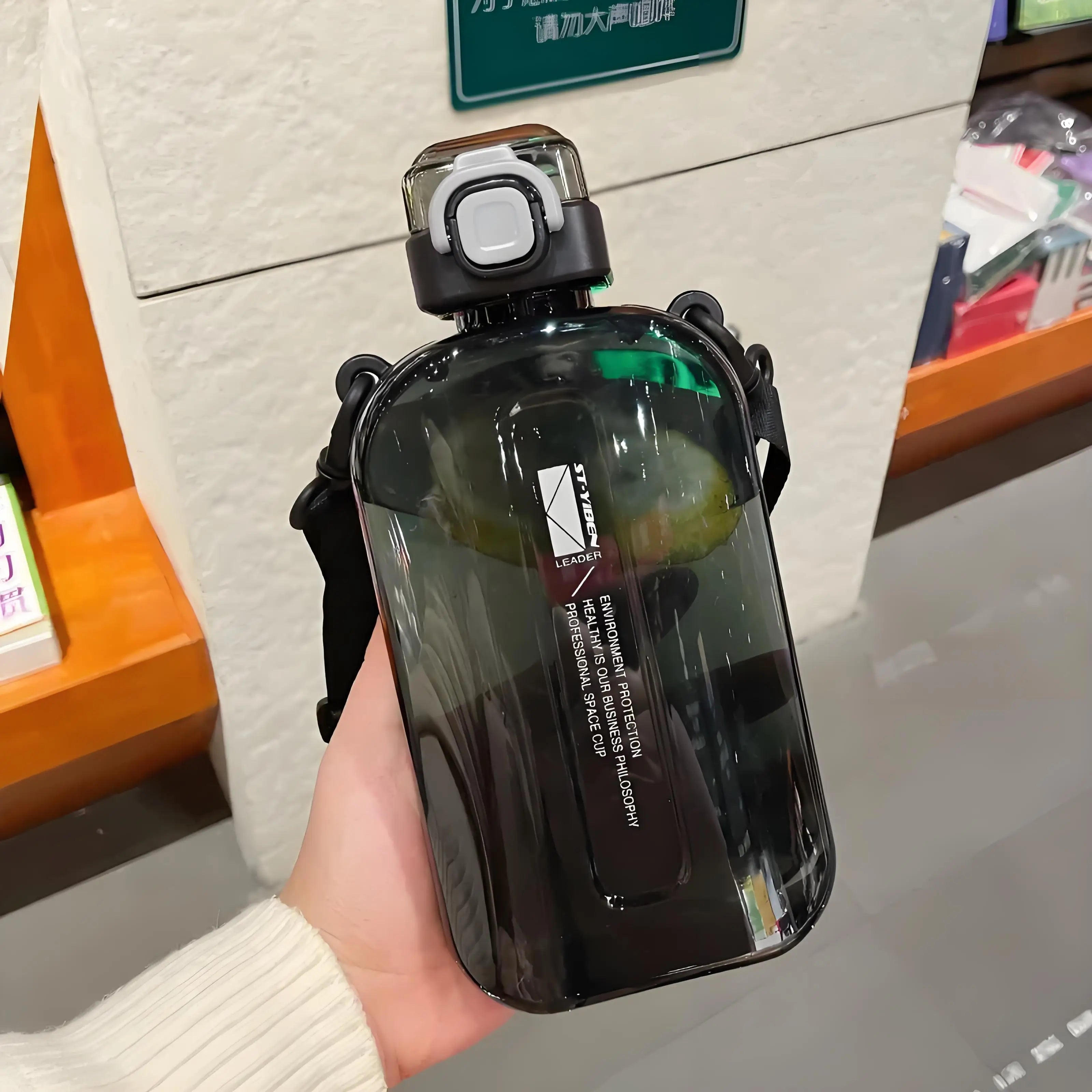 Flat Square Transparent Water Bottle