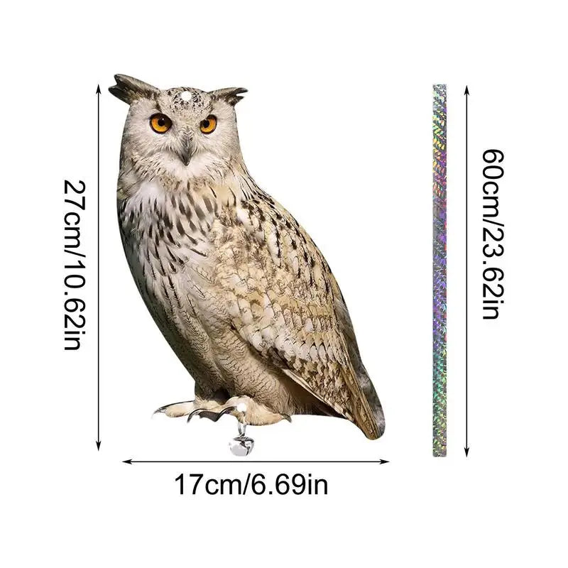 Acrylic Owl Bird Scarer Reflective Decor