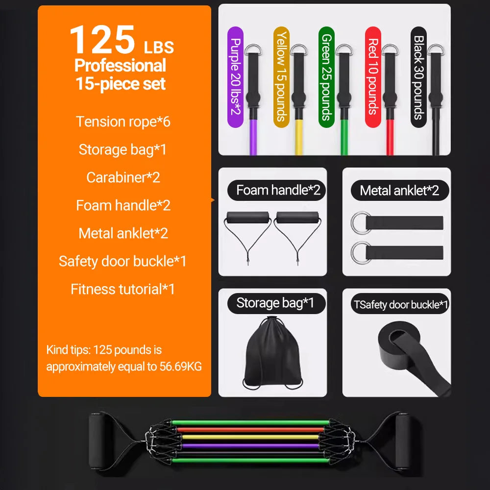 10-14pcs Multi-Function Resistance Bands