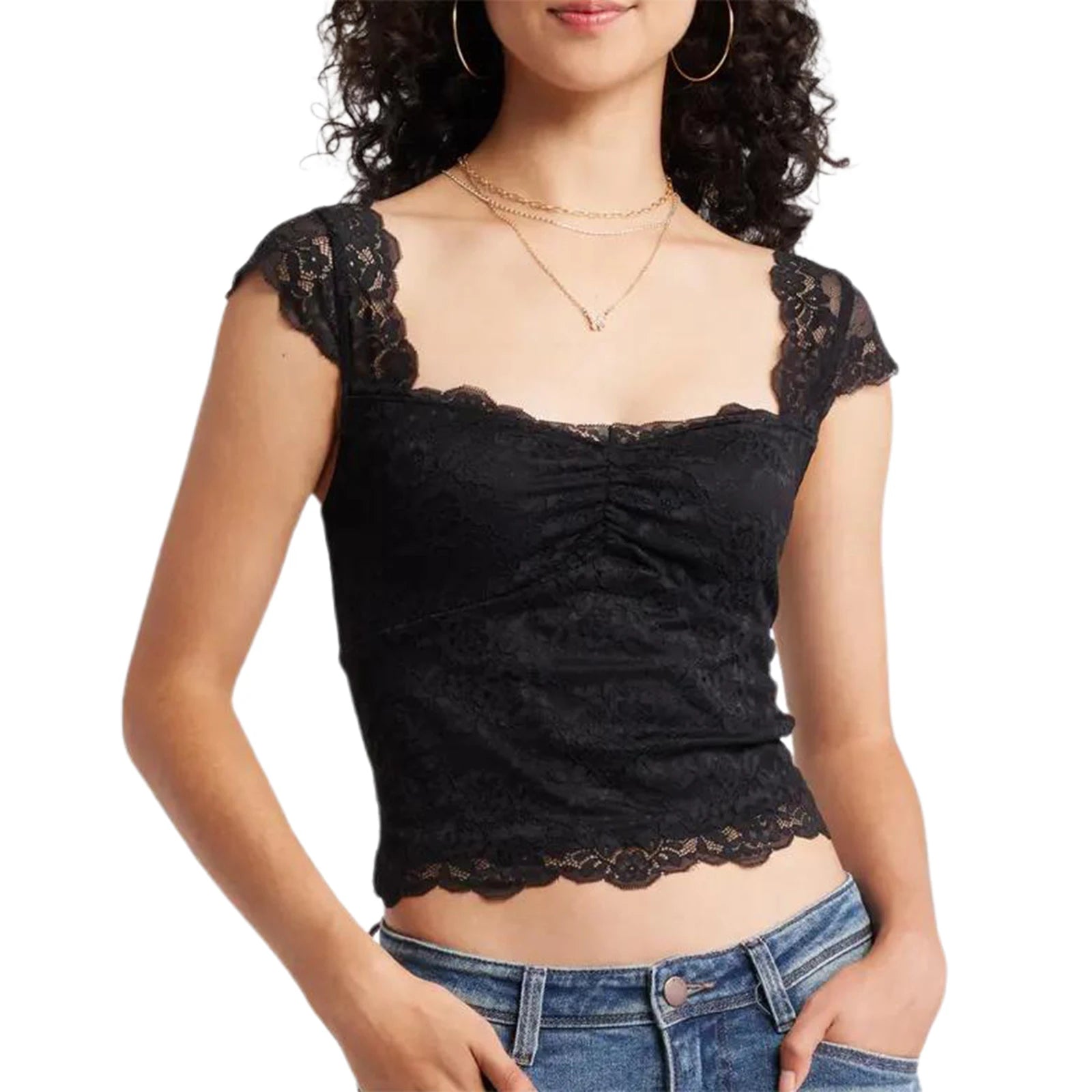 Square Neck Lace Top – Girl’s Summer