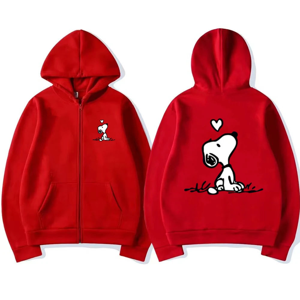 Disney Snoopy Kinder-Kapuzenpullover mit Reißverschluss – Rosa