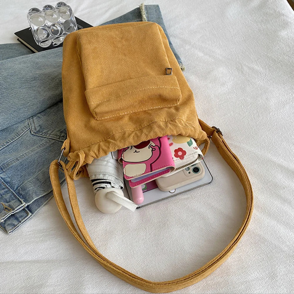 Corduroy Crossbody Shoulder Bag Women