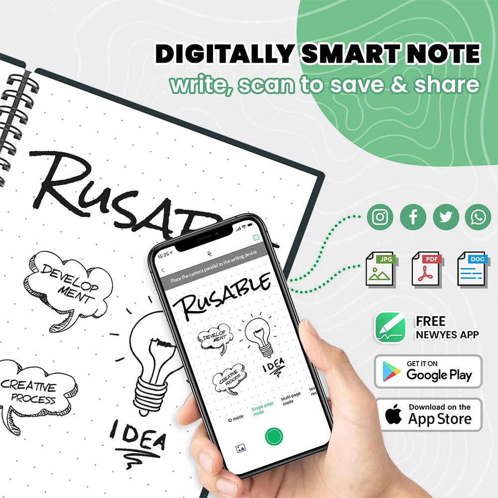 Smart Reusable A4 Notebook – Lined & Dots