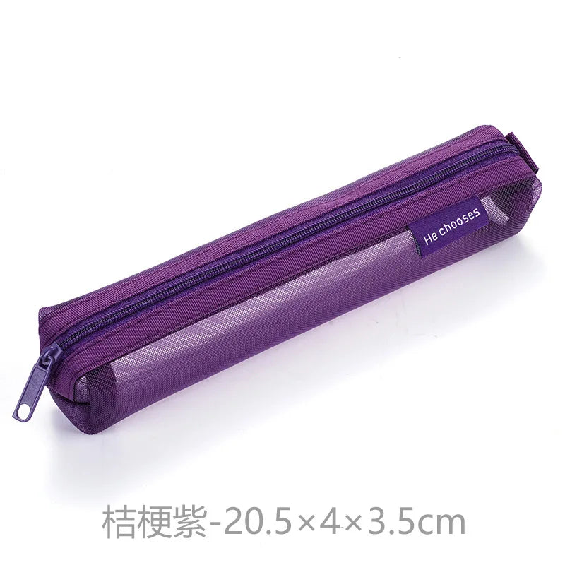 Mesh Transparent Zipper Pencil Case