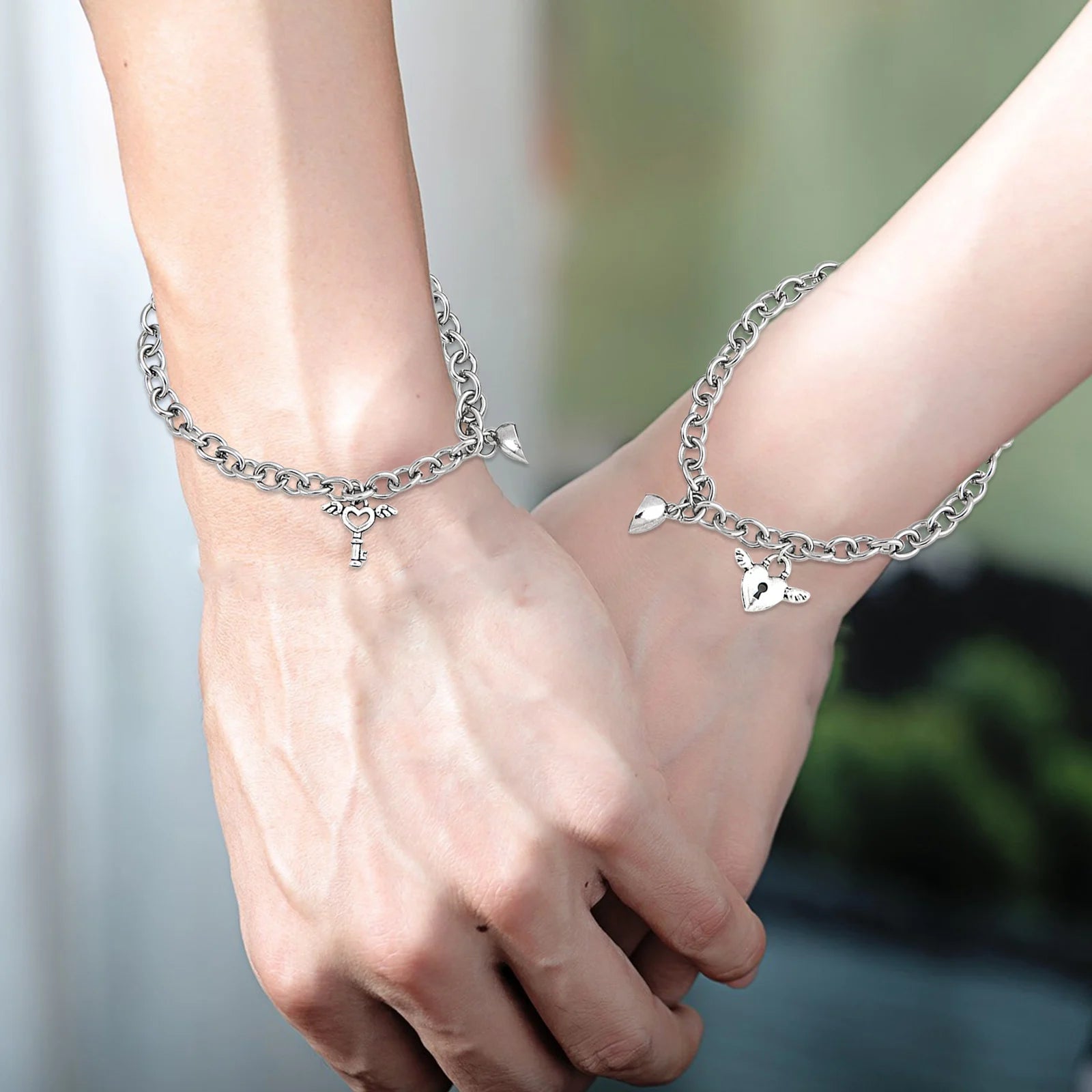 Black White Magnetic Couple Bracelets