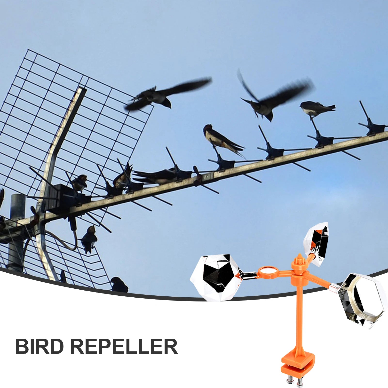 Reflective Solar Bird Repellent Windmill