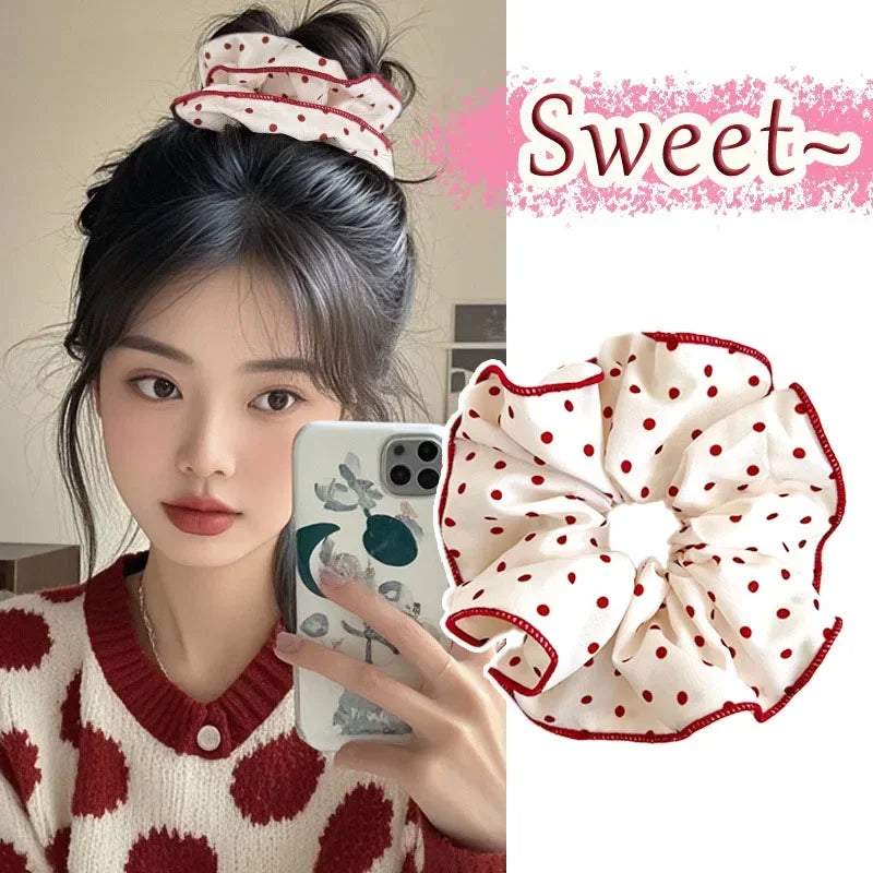 2024 Spring Lattice Print Hair Ties