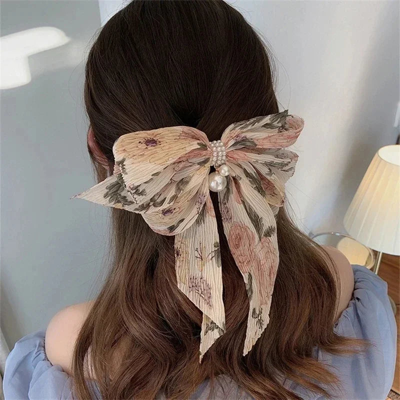 Spring Summer Big Knot Floral Hairpin