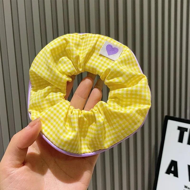 2024 Spring Lattice Print Hair Ties