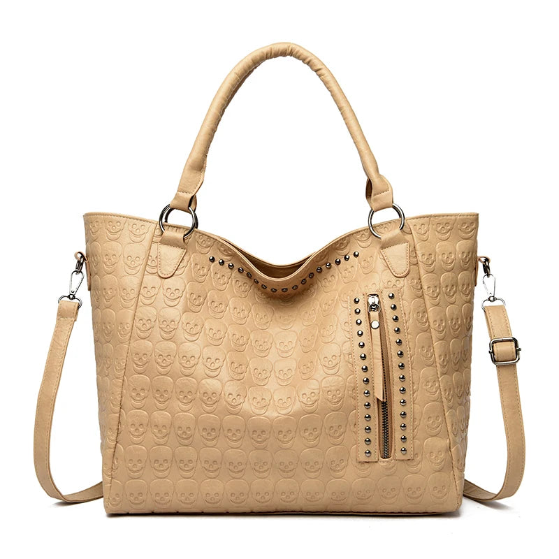 Punk Skull Studded PU Leather Bag