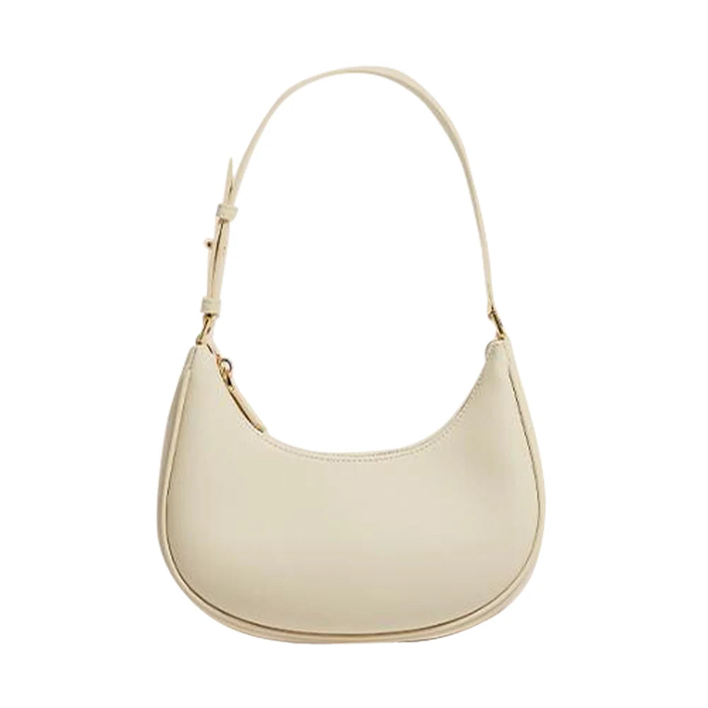 PU Leather Half Moon Hobo Underarm Bag