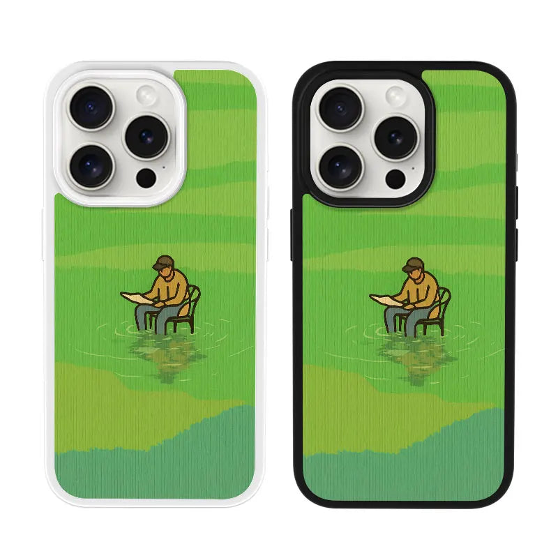 Man Reading Artistic iPhone Case