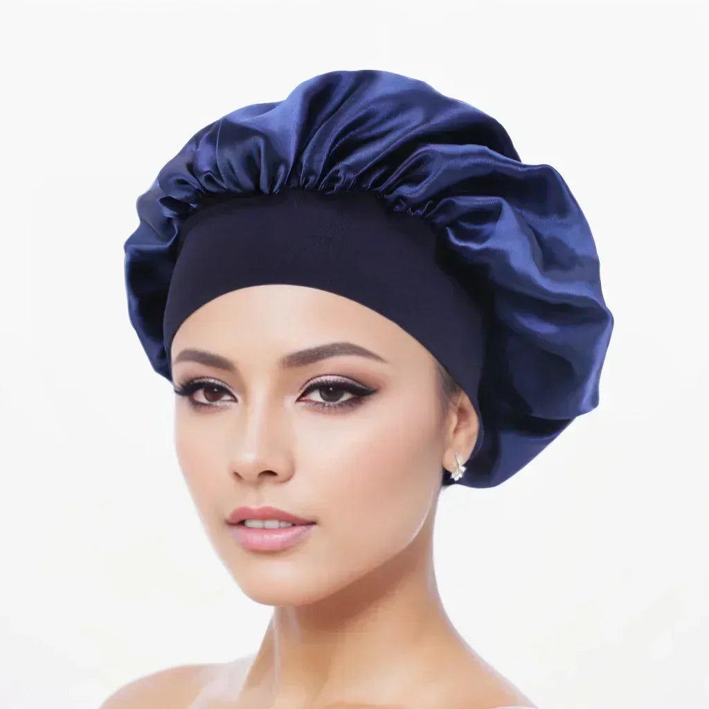 Satin Wide-Brim Silk Sleep Nightcap