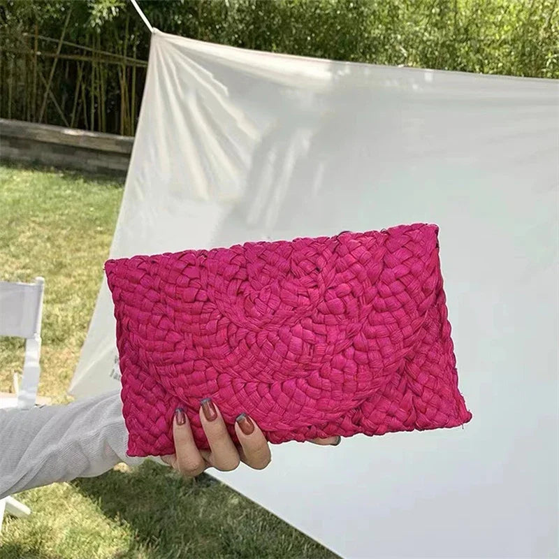 Corn Husk Straw Weave Summer Clutch