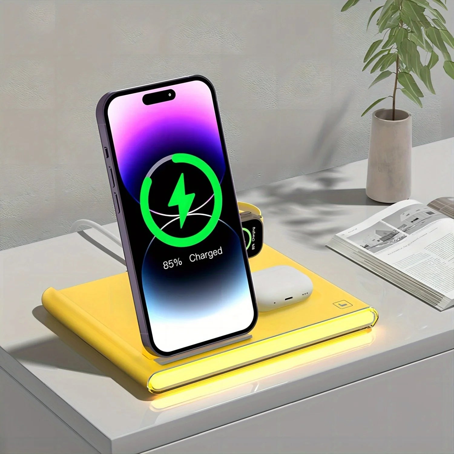 2-Pack 4-in-1 Fast Wireless Charger Station