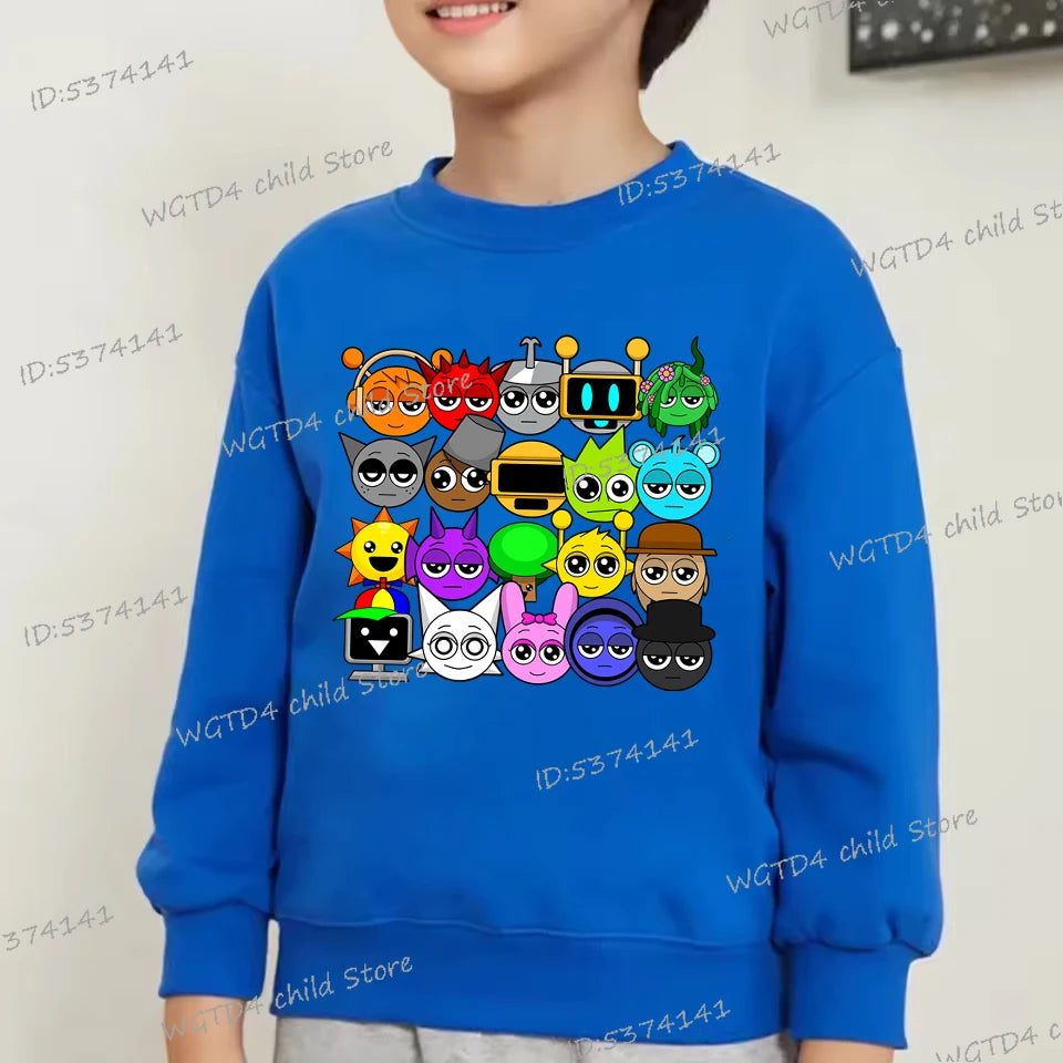 Sprunki Incredibox Kinder-Sweatshirt mit Cartoon-Motiv