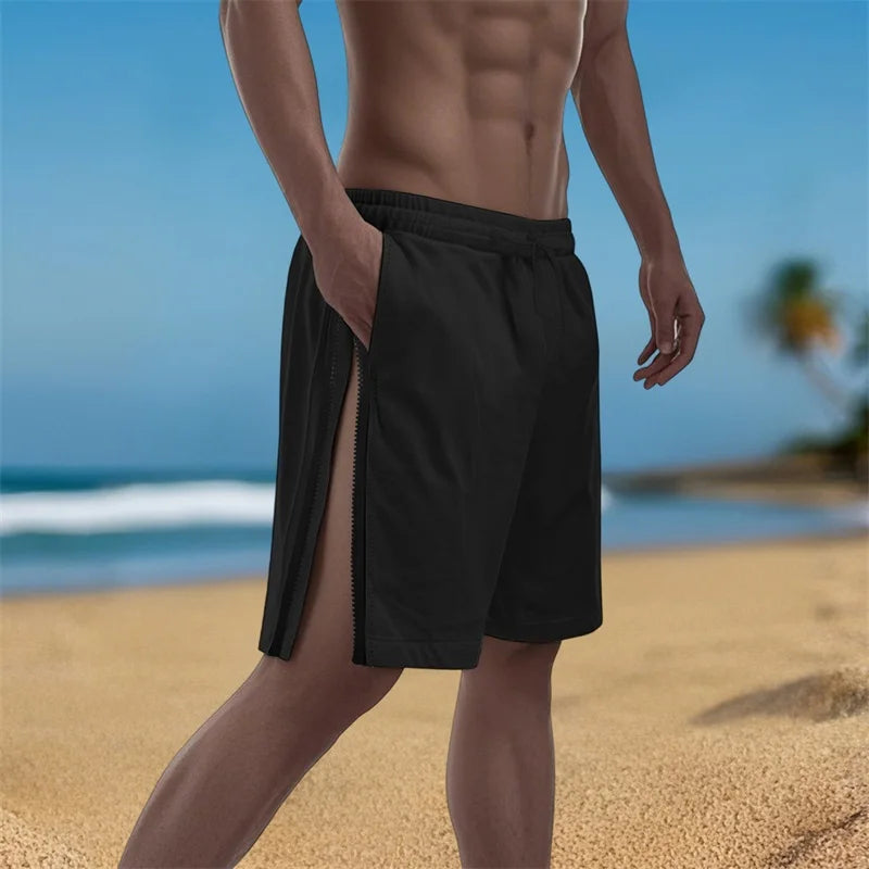 Herren-Shorts mit Kordelzug und elastischer Taille, lockere Passform