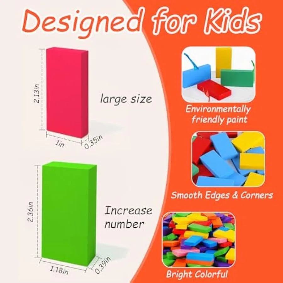 1000 Piece Colorful Wooden Domino Set