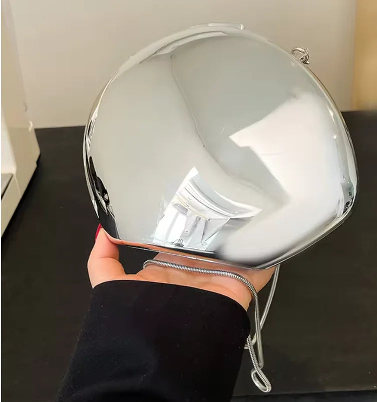 Acrylic Egg Shape Mirror Evening Clutch