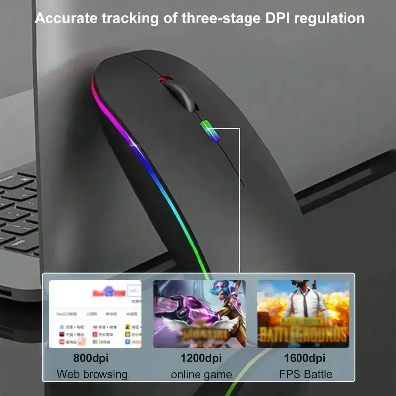 Rechargeable Wireless RGB Ergonomic Mouse