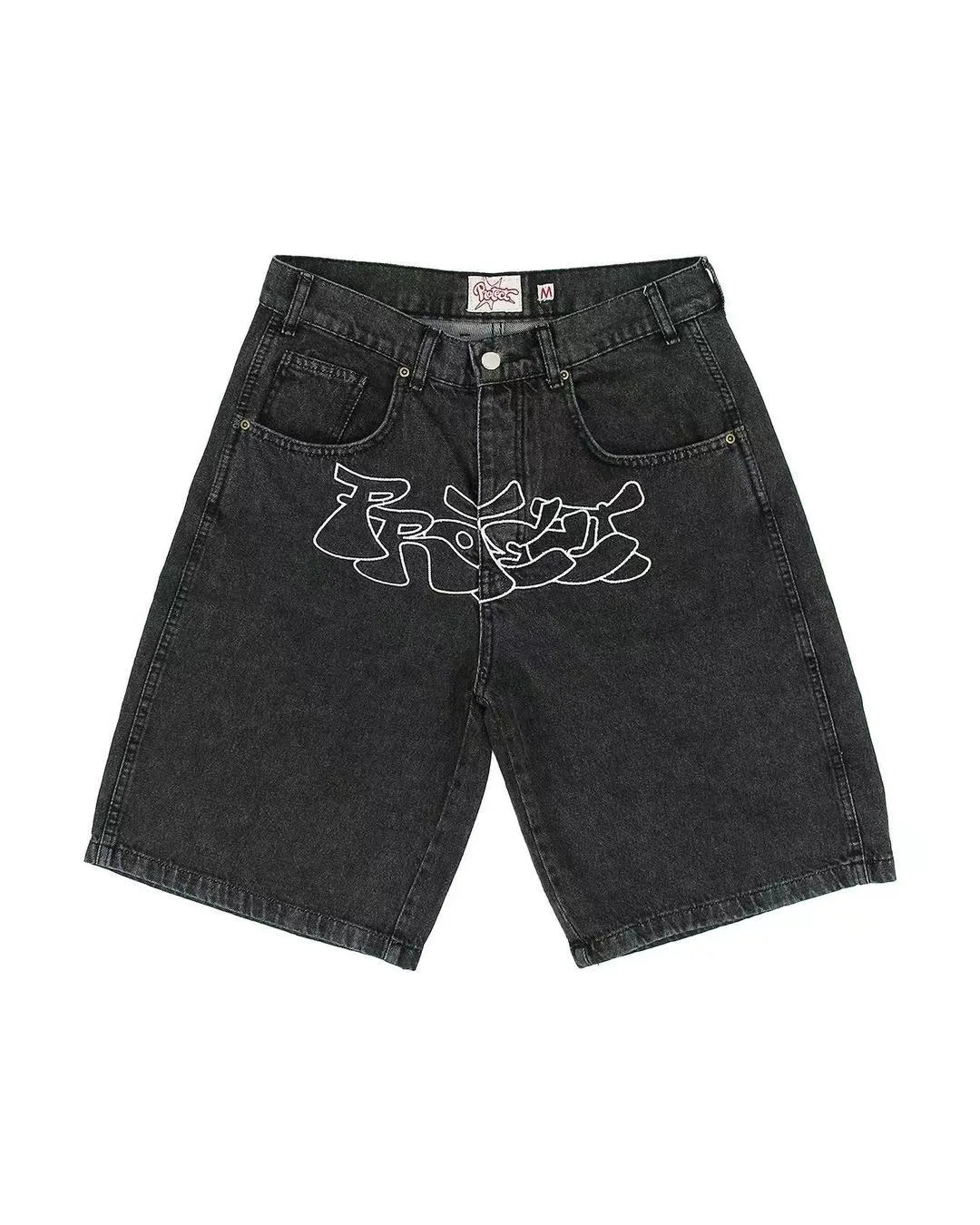 Amerikanische Strass-Y2K-Jeansshorts
